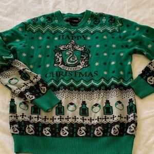 Harry Potter Green Slytherin 'Happy Christmas' Knit Sweater
